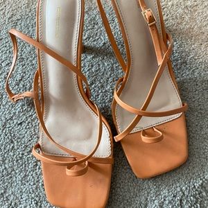 Orange Strappy Sandals PLT